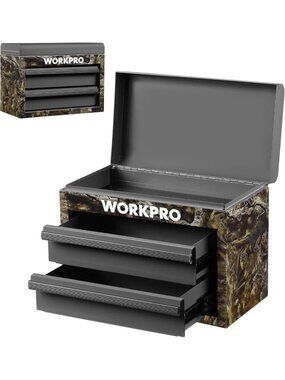 Durable Metal Mini Tool Box with 2 Drawers & Top Storage | Cold Rolled Steel